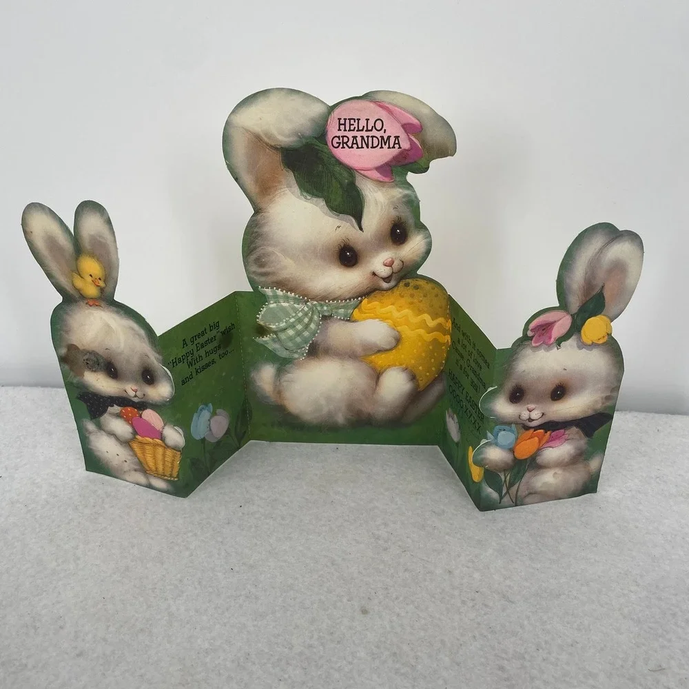Vintage Easter Greeting Card Lot 27pc Die Cut Pop Up 1980s Ephemera Junk Journal